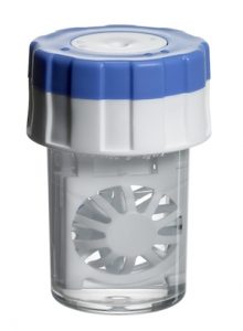 contact lenses in disinfecting kit holder