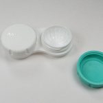 contact lens case with one side open