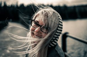 girl wearing eyeglasses